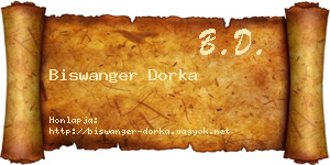 Biswanger Dorka névjegykártya